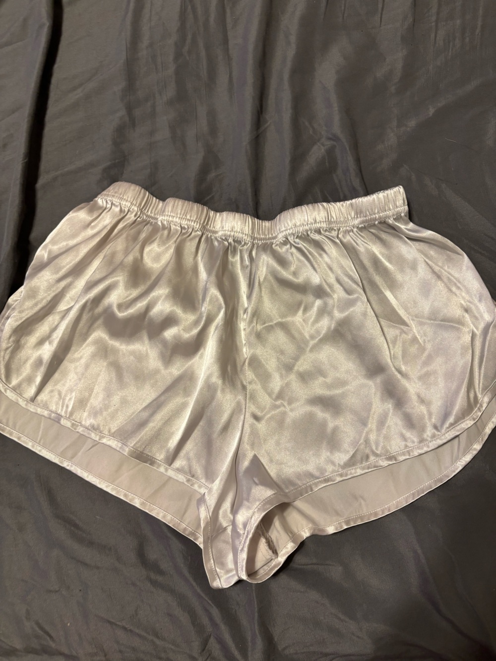 Pearl White Satin Shorts Silky Lounge Sleep Shorts Size L